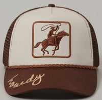 Cowboy Image Howdy Embroidery Mesh Back Cap