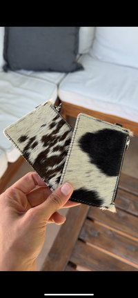 Western Cowhide Leather Keychain Wallet