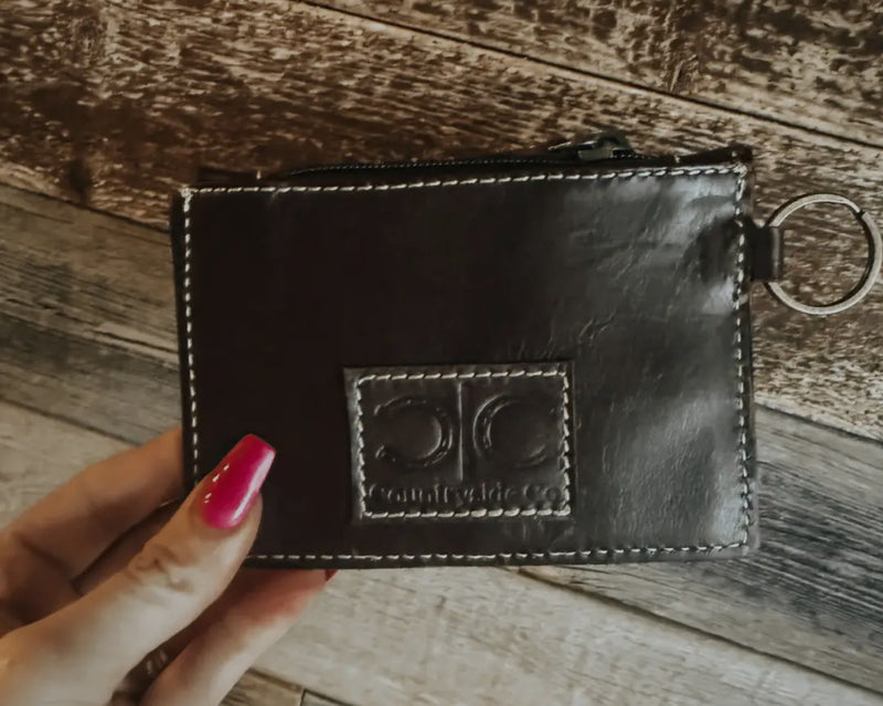 Star Cowhide Tooled Keychain Wallet