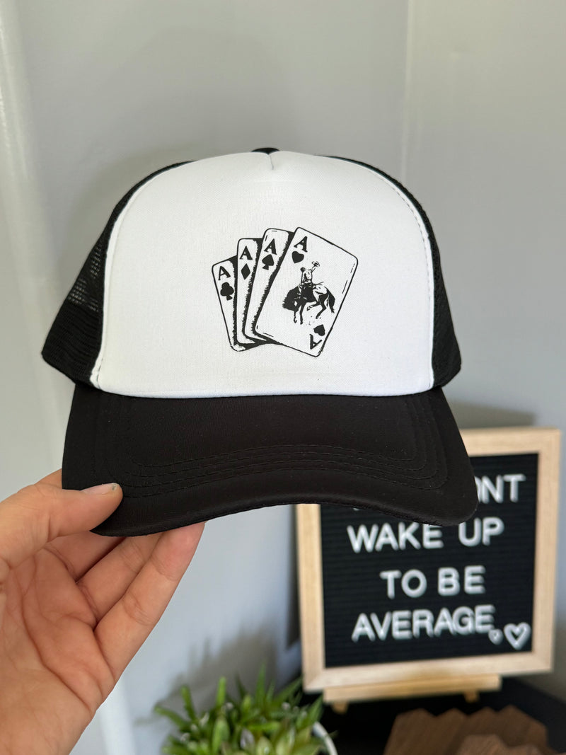 Cowboy Playing Cards Trucker Hat