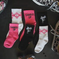 Saddle Up Neon Pink Socks